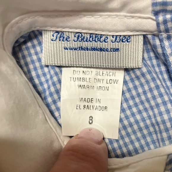 Smocked Apple Dress with Puff Sleeves and Peter Pan Collar - Picture 6 of 6